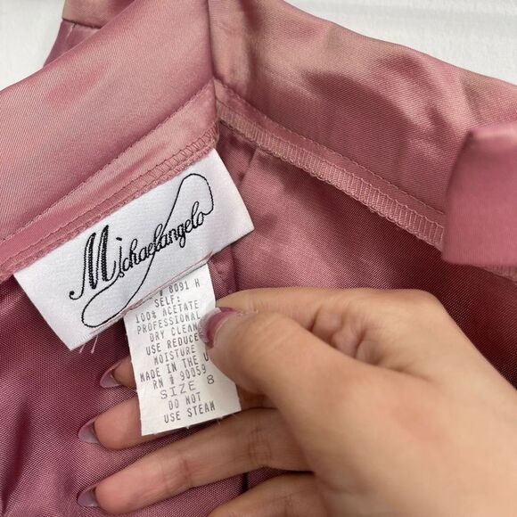 Michaelangelo Women's Pink Top Zip Up Sleeveless With Coat & Skirt Set Size 8 - Picture 10 of 15